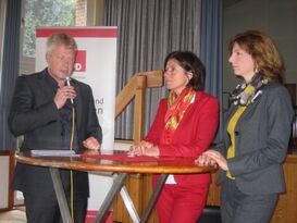 Diskutierten über die Wahlen am 25. Mai: (von rechts) Sabine Bätzing-Lichtenthäler, Malu Dreyer und Thorsten Wehner.